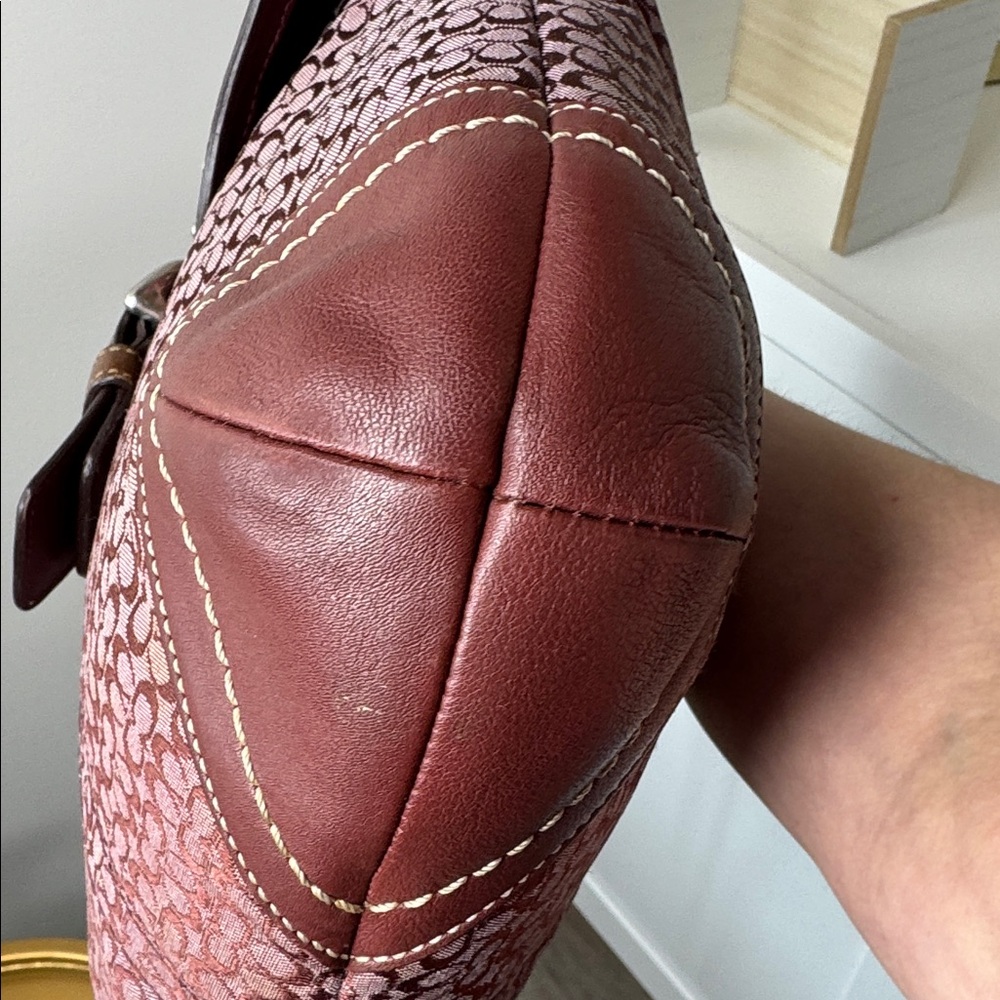 Coach SoHo Studded Mini C Signature Hobo Flap Bag F11405 Plum Berry - Picture 10 of 12